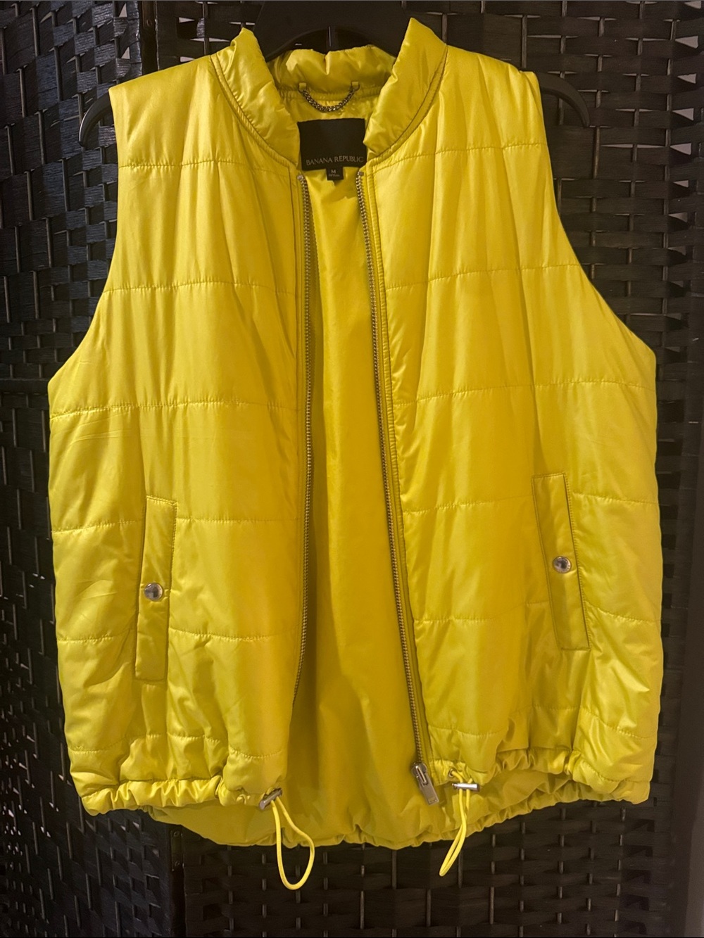 Banana Republic Yellow Quilted Puffer Vest
